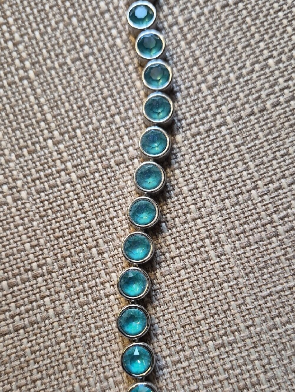 Touchstone Crystal Turquoise Blue Round Crystal Bracelet - Picture 2 of 3